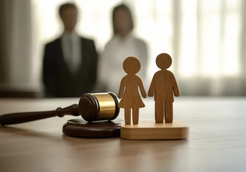 wooden-family-figure-gavel-judges-table-court-hearing-involving-divorce-child-custody-arrangements